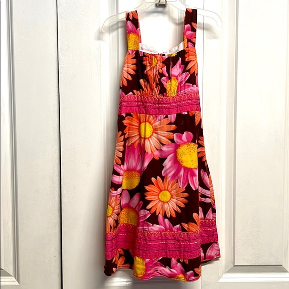 Jessica Ann Other - Jessica Ann Sun Flower Floral Print Wide Strap Cotton Sun Dress Child Size 7